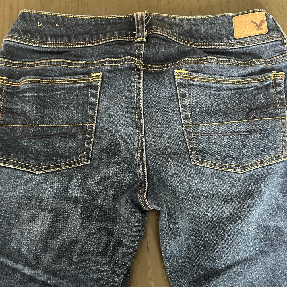American Eagle Outfitters Kick Boot Stretch Jeans - Dark Blue